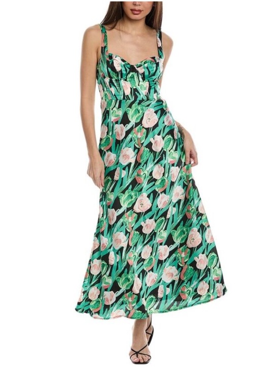 Astr Dresses & Skirts - NWT ASTR Floral Corset Dress Satin Long Midi Length Wedding Guest Summer US L
